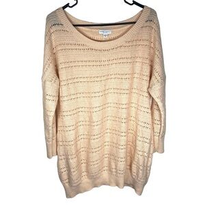 Liz Lange Maternity Crochet Drape Long Sleeve Crayola Peach Size XL